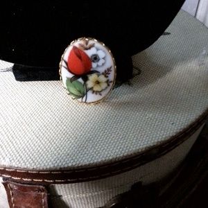 Floral Brooch with gold back